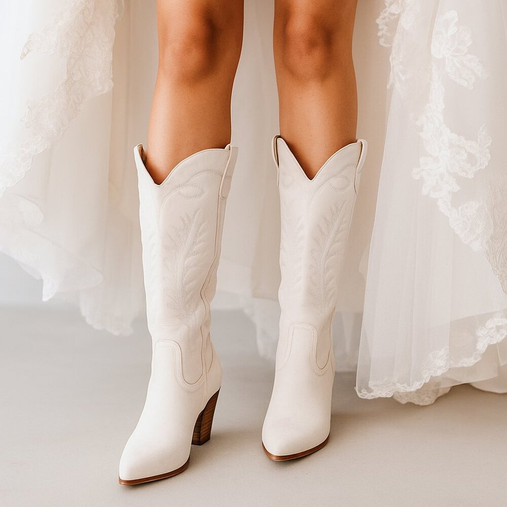 Chic Cream Heeled Boots
